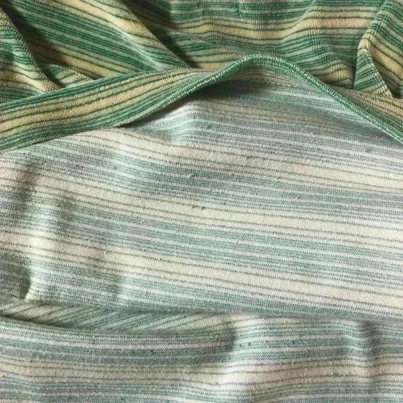 Twenty Six Red Vintage 90’s Mens Green Yellow Striped 1/4 Zip Polo Size Large - Picture 9 of 12